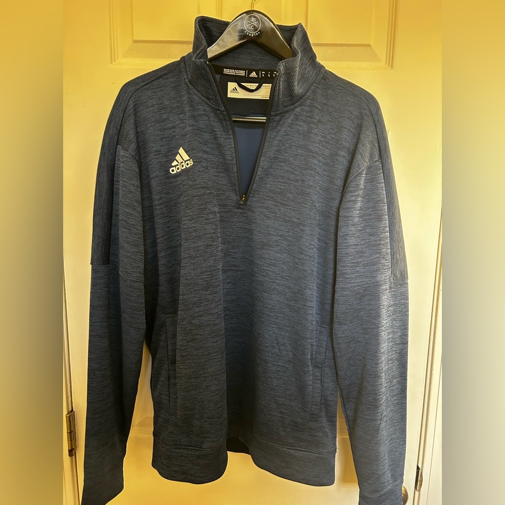 Adidas Navy-Blue Climalite Quarter Zip